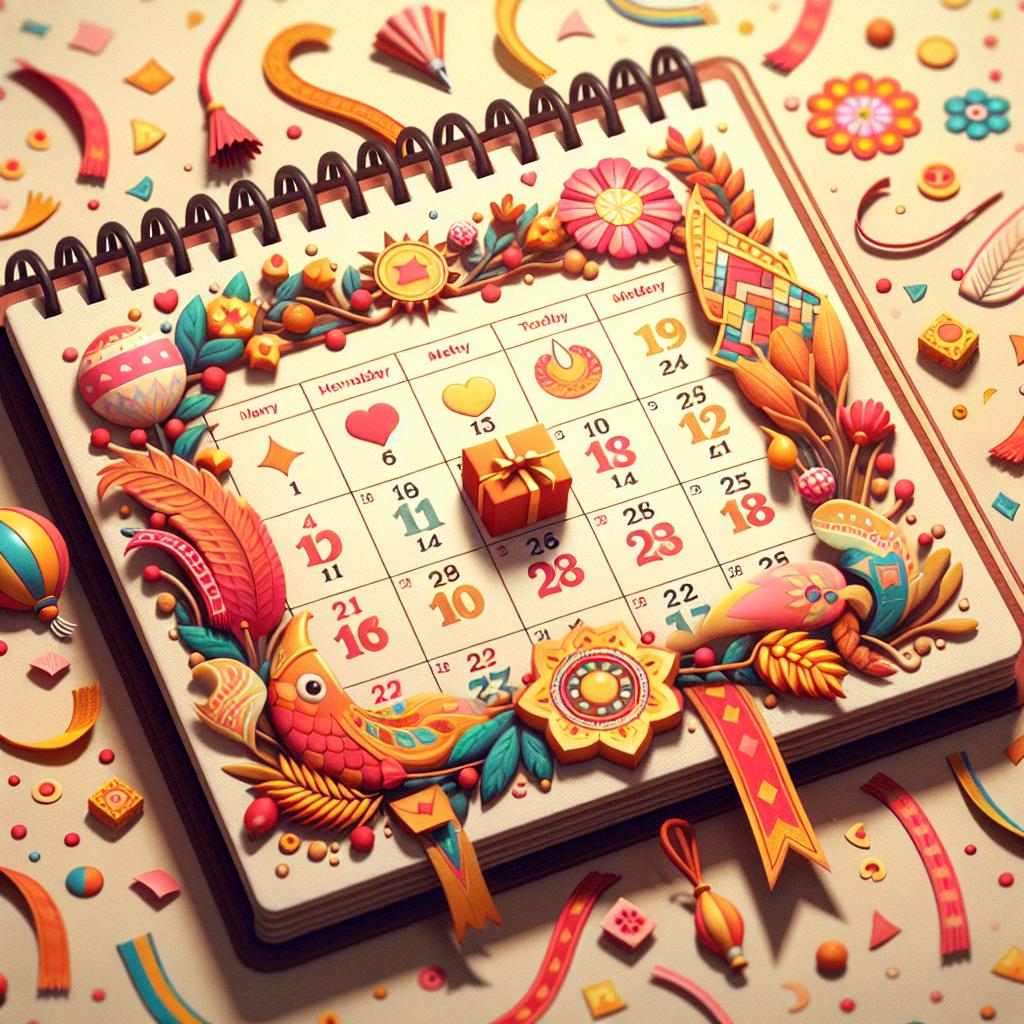 Festival themed calendar reminder