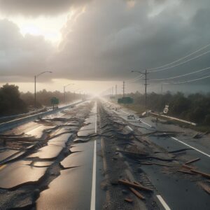 Storm-damaged Outer Banks highway