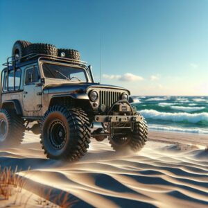 4x4 vehicle on beach