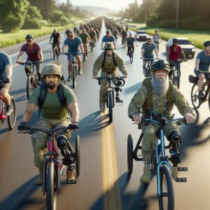 Wounded veterans on custom bicycles