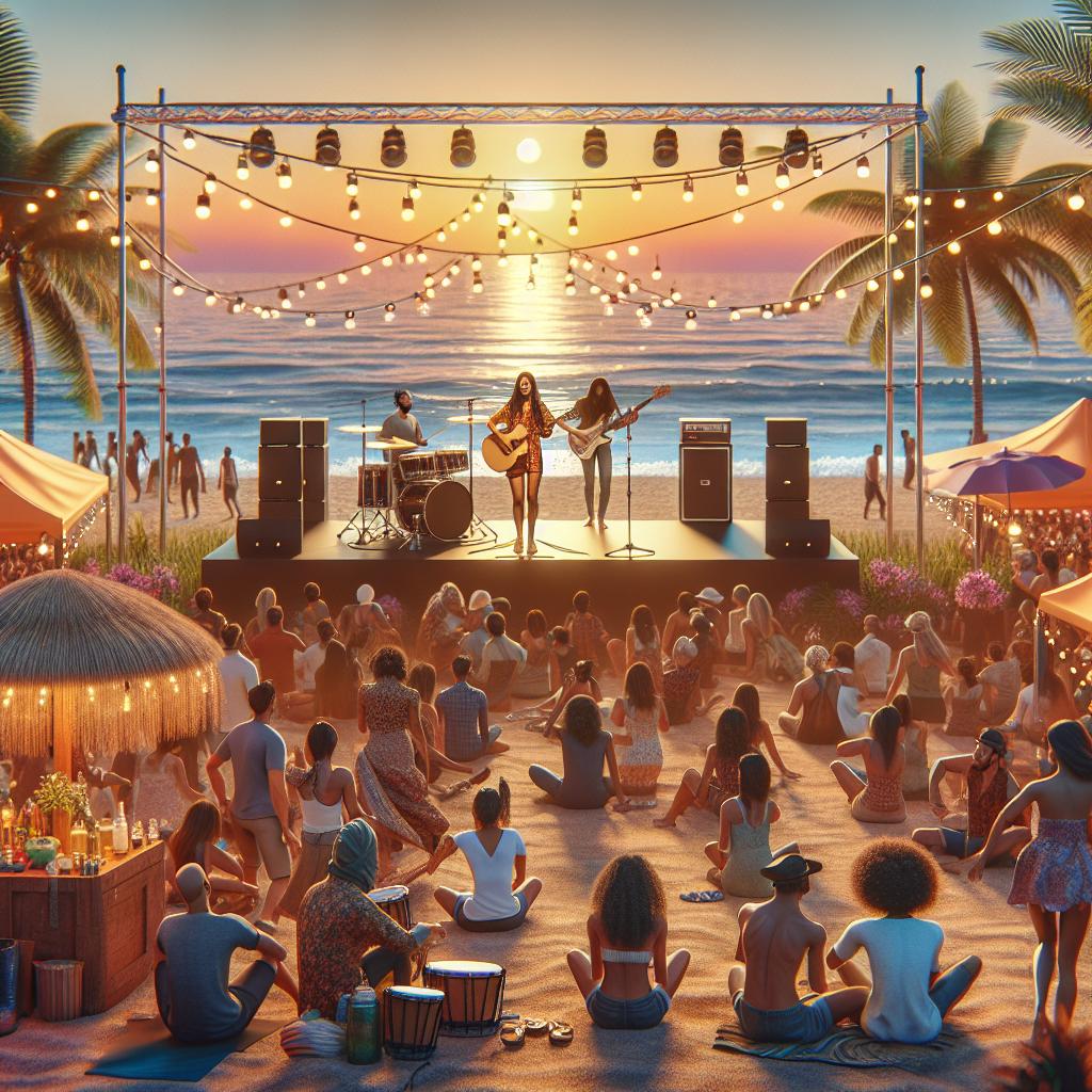 Summer concert on beach