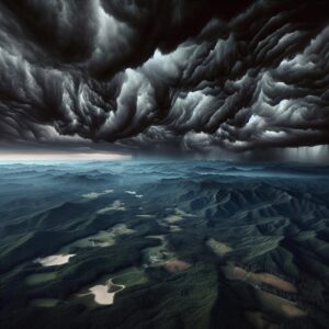 Dark clouds over North Carolina