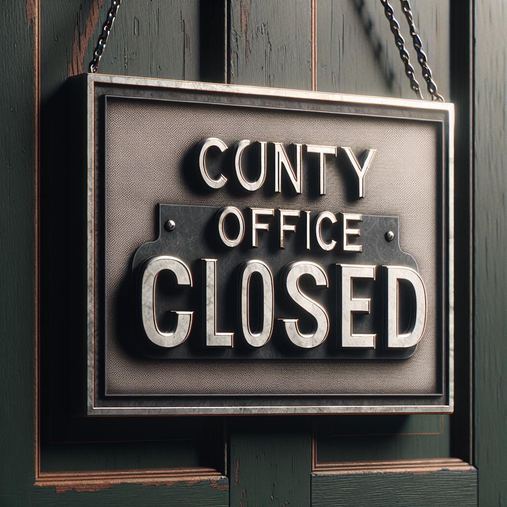 County office closed sign