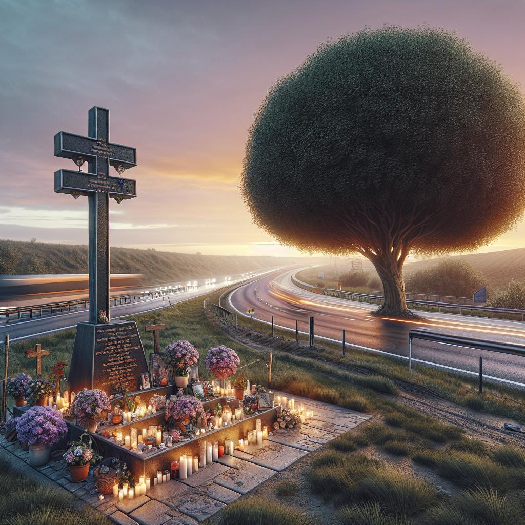 Highway crash memorial site