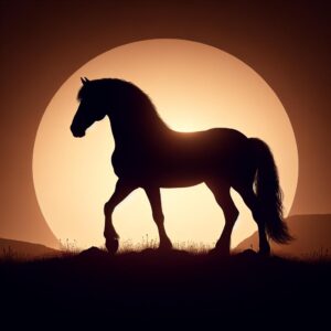 Wild Banker horse silhouette