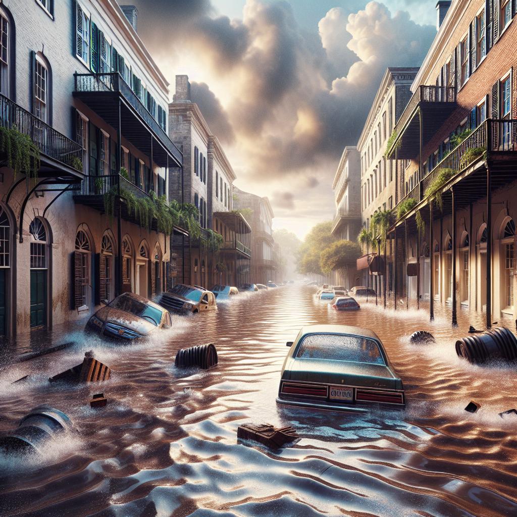 Submerged Charleston streets post-storm