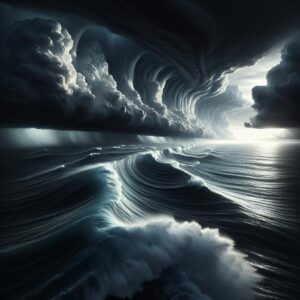 Storm brewing over ocean