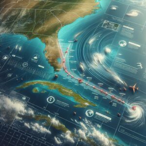 Tropical storm path infographic