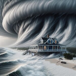 Hurricane Sweeping Beach House Away