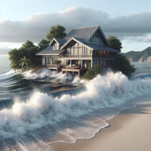 Beach house washed away