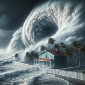 Hurricane Sweeping Away Beach House