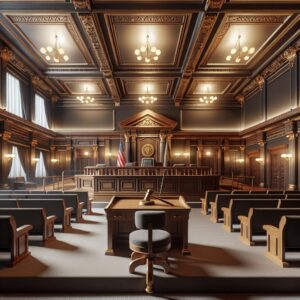 Courtroom with gavel