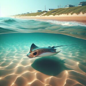 Stingray near outer banks beach