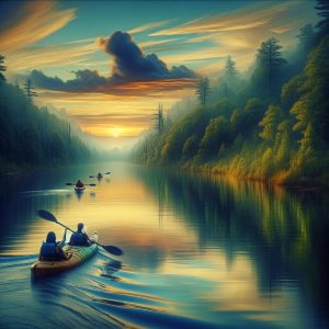 Serene Kayaking Scene