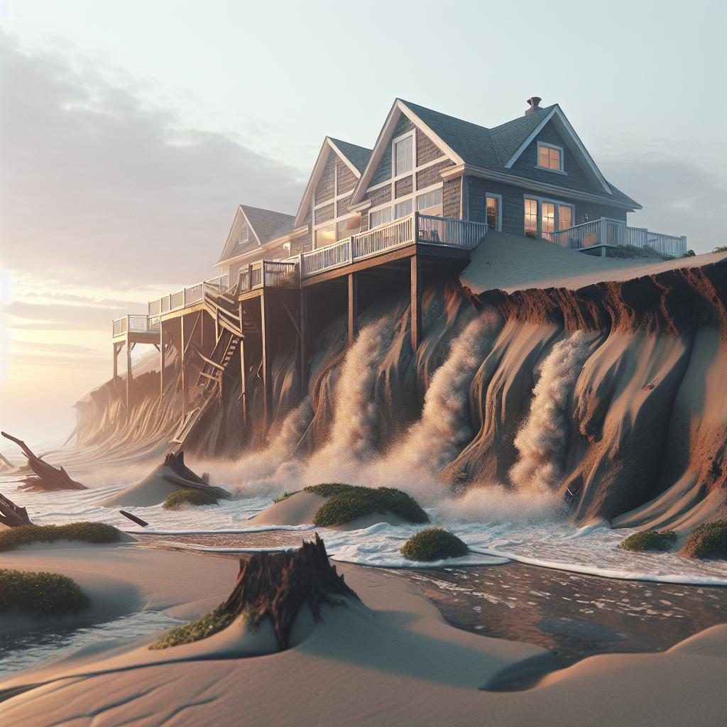 Beach house erosion