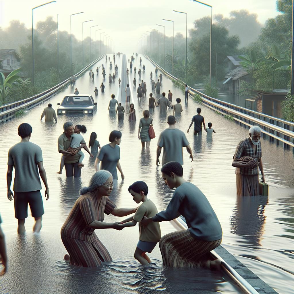 Flooded Island Roadway