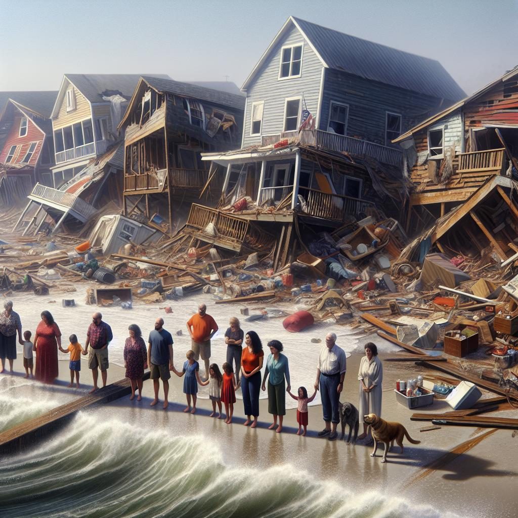 Collapsed coastal homes