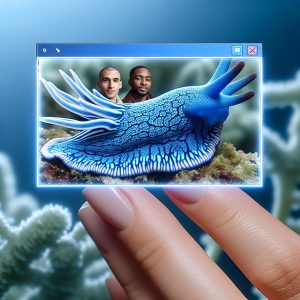 Blue sea slug close-up