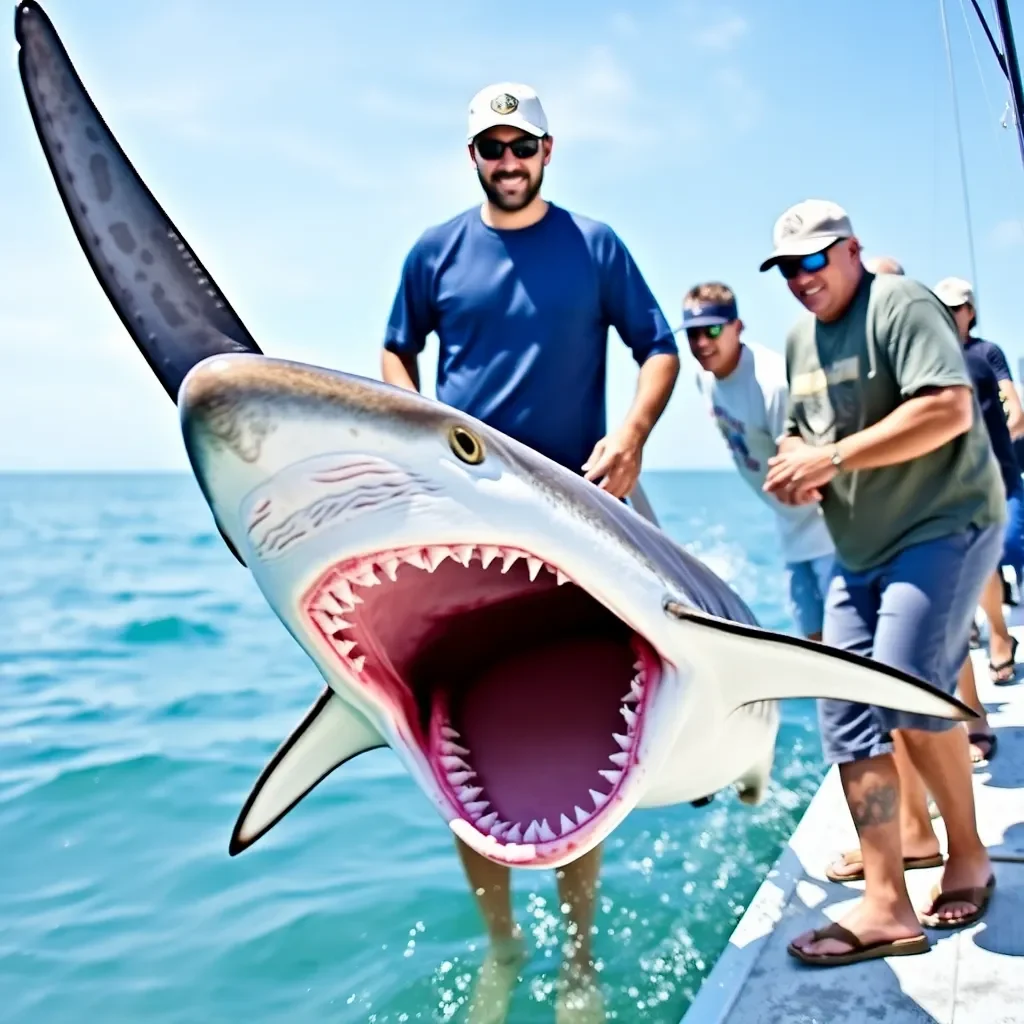 Dare County Celebrates Arrival of Young Great White Shark Keji