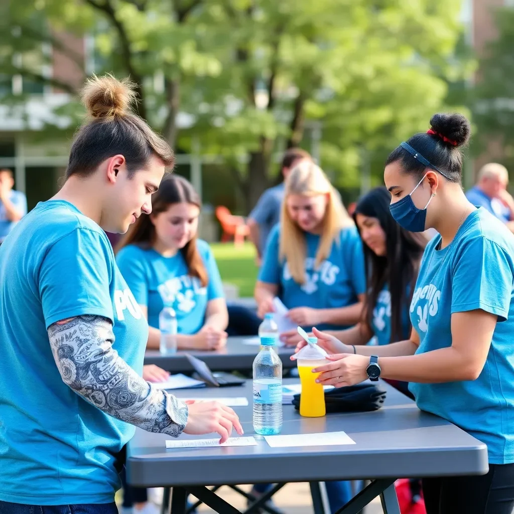 Campus community engaging in wellness activities and support.