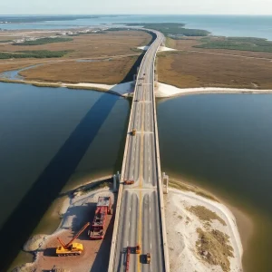 Construction of the Jug Handle Bridge in Rodanthe, NC