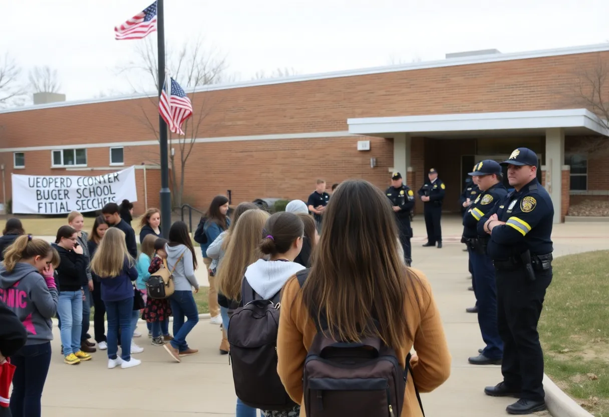 Students gathered outside Antioch High School after shooting incident