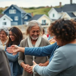 Neighbors supporting each other after a fire incident in Wanchese