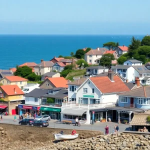 A coastal town in North Carolina illustrating housing challenges for local businesses.