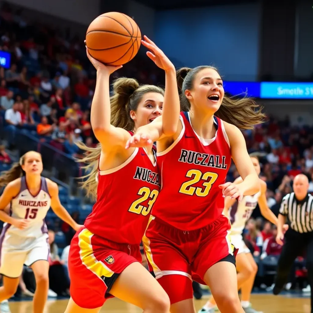 East Carolina women's basketball team competing in a game