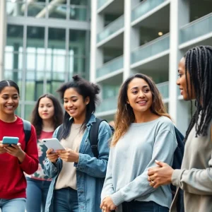 Diverse students engaging on the East Carolina University campus