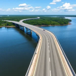 Digital rendering of the new Alligator River Bridge in Columbia, NC