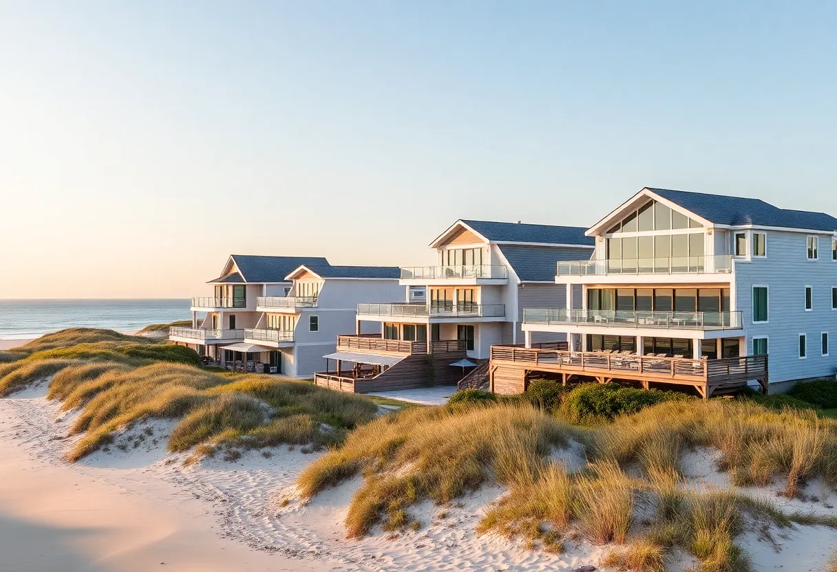 Coastal view of boutique hotels in the Outer Banks