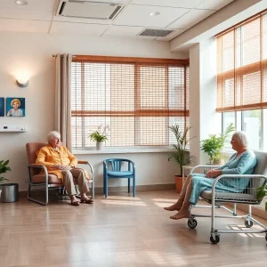 Serene healthcare environment representing dementia care