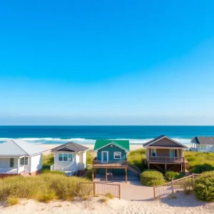 Beautiful beach view in the Outer Banks with vacation rentals.