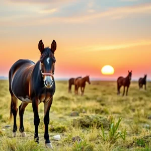 Raymond the mule in a scenic Outer Banks setting