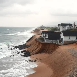 Collapsed home at Rodanthe due to coastal erosion