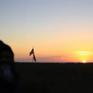 A calm Outer Banks sunset representing loss and memory in law enforcement.