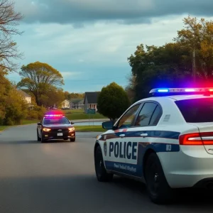 A scene depicting a police chase in Wanchese, North Carolina.