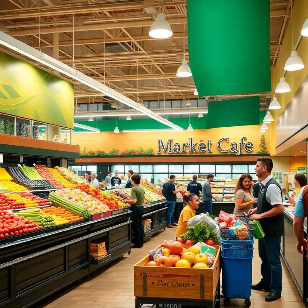 Interior view of Wegmans grocery store in Wake Forest, North Carolina