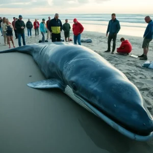 Young humpback whale washed ashore in Kitty Hawk