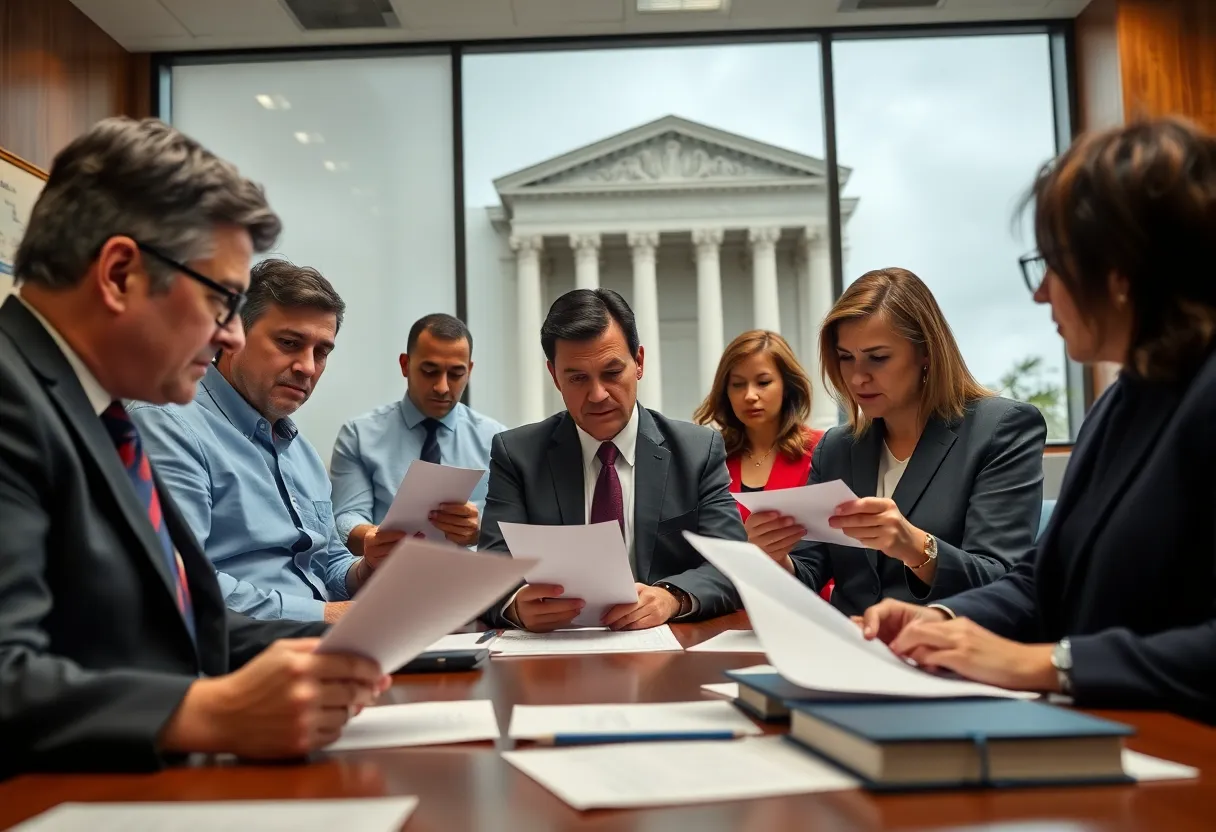 Federal employees discussing the deferred resignation program in an office