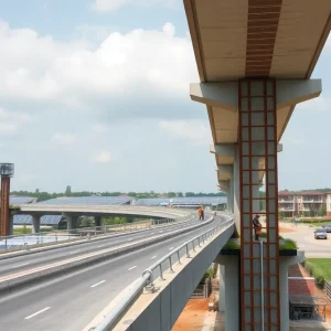 Bridge construction and solar energy project in Chesapeake, Virginia