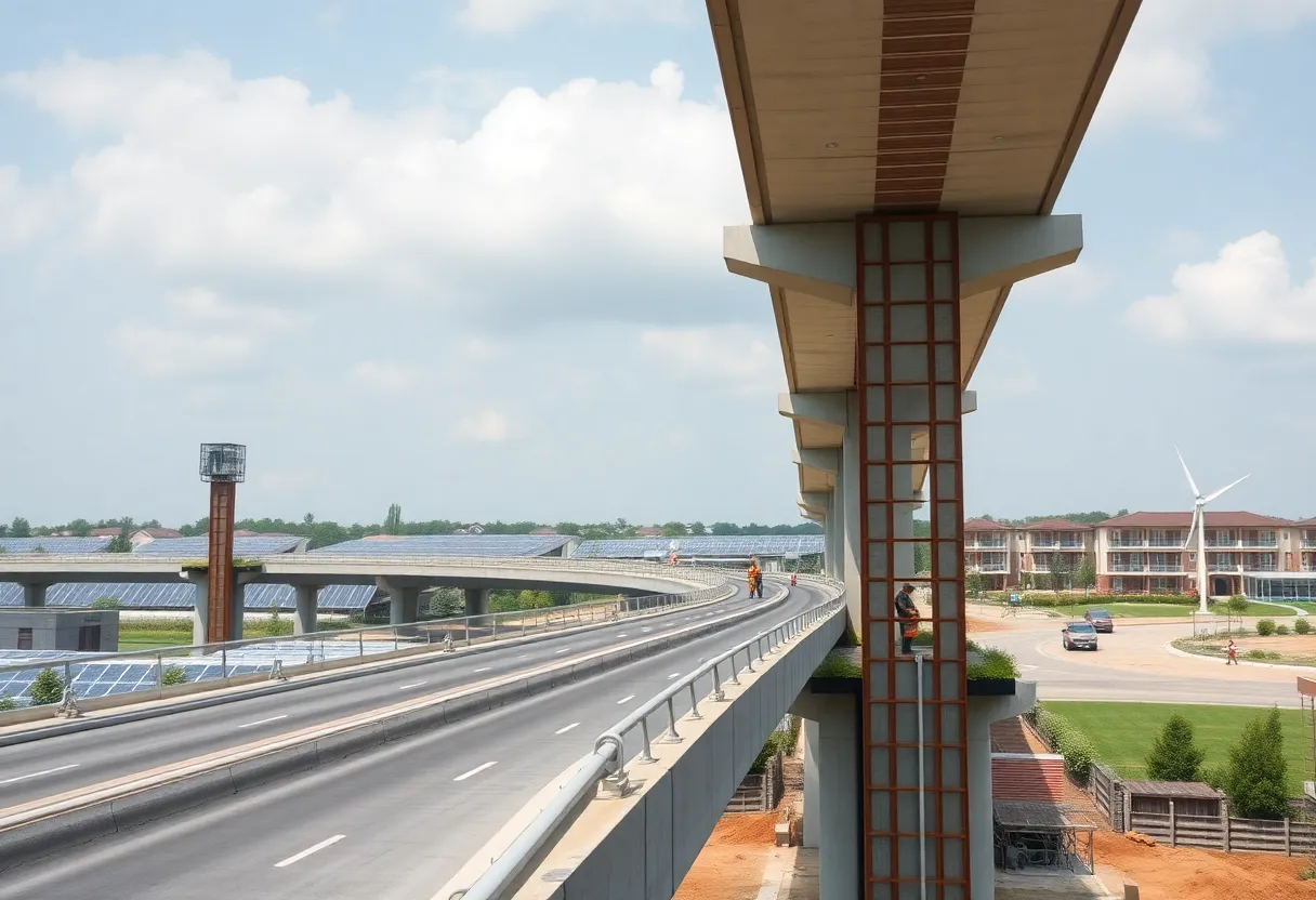 Bridge construction and solar energy project in Chesapeake, Virginia